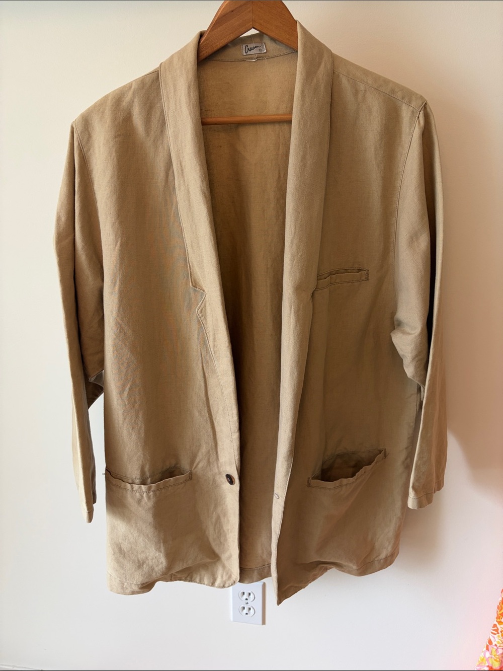 Casual Open-Front Tan Blazer Jacket by Carina